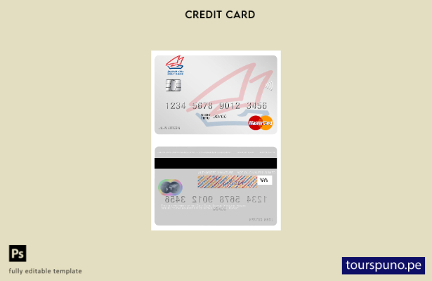 lista para imprimir la plantilla de mastercard del Kuwait Gulf Bank