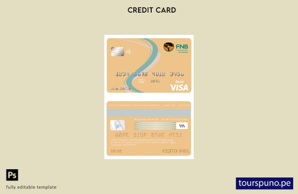 lista para imprimir la plantilla de tarjeta visa del Primer Banco Nacional de Bo