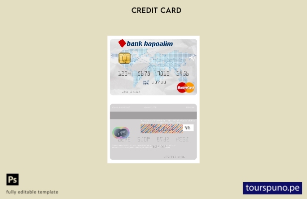 lista para imprimir la plantilla mastercard Hapoalim del Banco de Israel