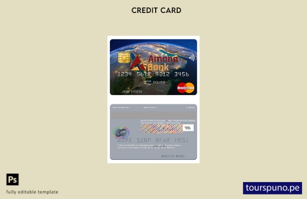 lista para imprimir la plantilla mastercard de Somalia Amana Bank