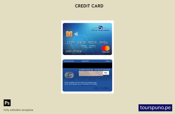 lista para imprimir la plantilla mastercard de USA Fifth Third Bank