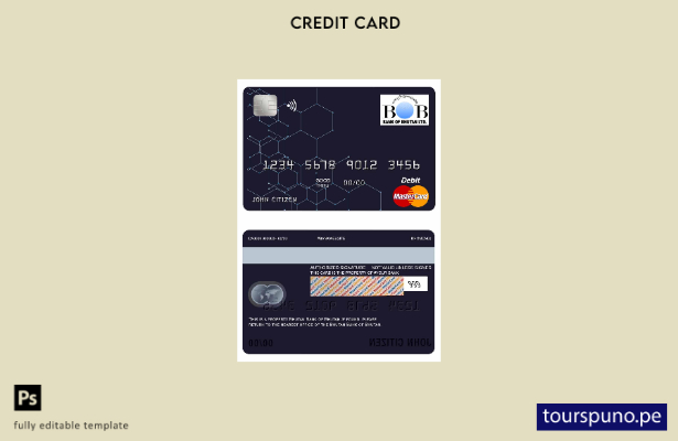 lista para imprimir la plantilla mastercard del Banco de Bután de Bután