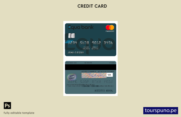 lista para imprimir la plantilla mastercard del Czech Equa Bank