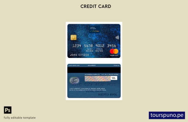 lista para imprimir la plantilla mastercard del Jordan Bank of Jordan