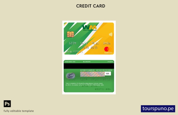 lista para imprimir la plantilla mastercard del banco USA Waste Management