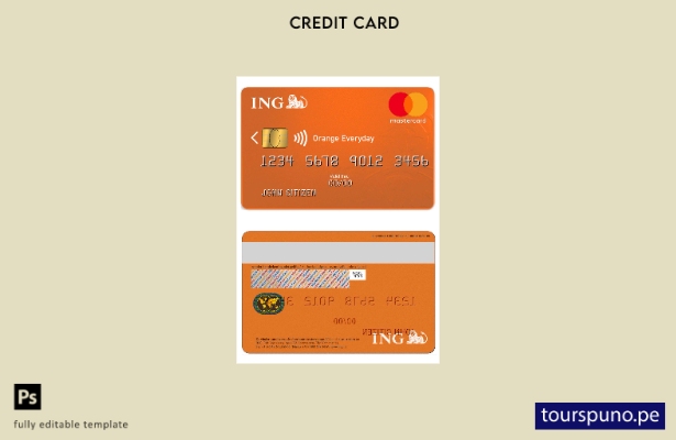 lista para imprimir plantilla Holanda ING Orange MasterCard