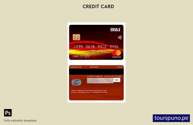 lista para imprimir plantilla de Mastercard del banco BB&T Corp. de EE. UU.
