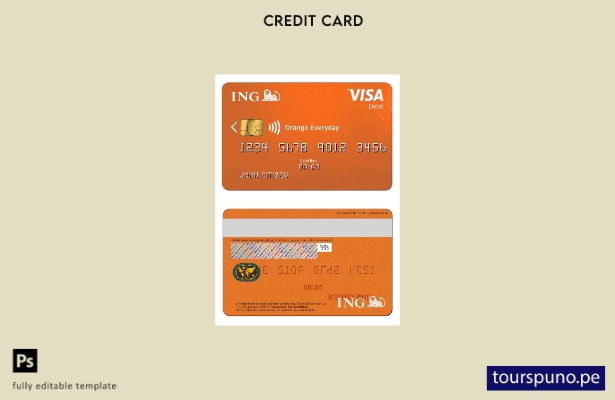 lista para imprimir plantilla de VISA ING Orange de Países Bajos