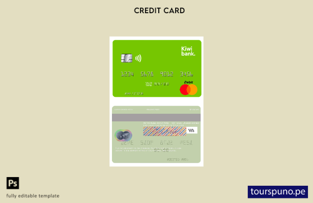 lista para imprimir plantilla de mastercard Kiwibank de Nueva Zelanda