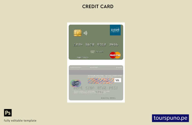 lista para imprimir plantilla de mastercard Togo Ecobank