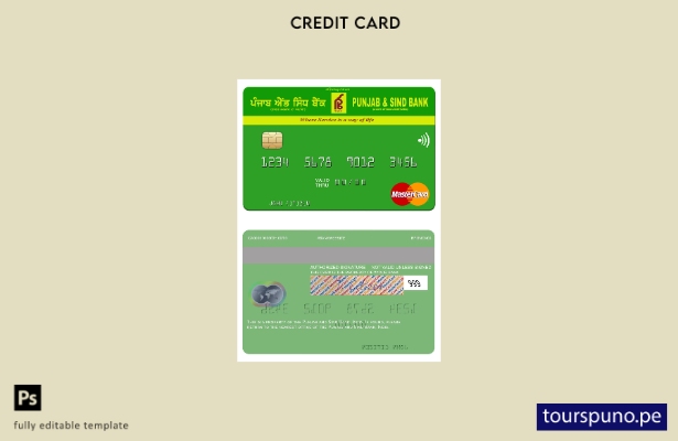 lista para imprimir plantilla de mastercard de India Punjab y Sind Bank