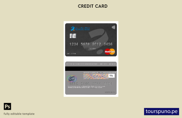 lista para imprimir plantilla de mastercard de Kuwait Burgan Bank
