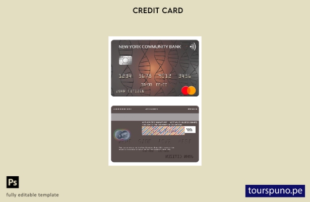 lista para imprimir plantilla de mastercard de USA New York Community Bank
