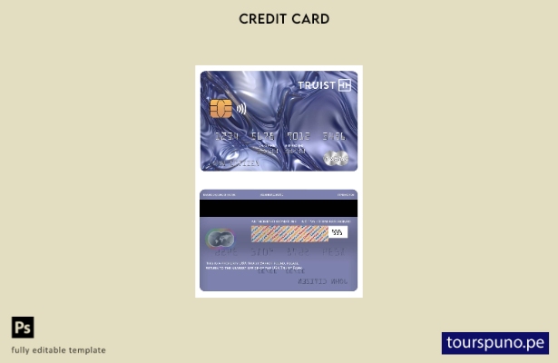 lista para imprimir plantilla de mastercard de USA Truist Bank