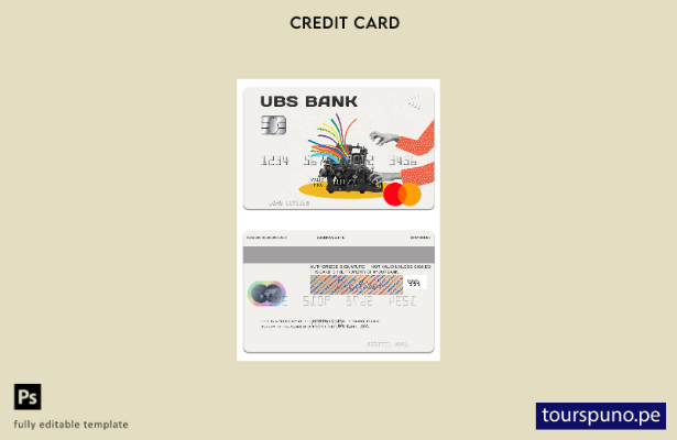 lista para imprimir plantilla de mastercard de USA UBS Bank