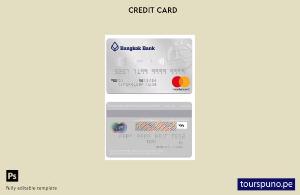 lista para imprimir plantilla de mastercard de viaje platino de Tailandia Bangko