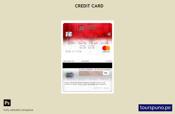 lista para imprimir plantilla de mastercard del Banco de Comercio de Holanda Ams