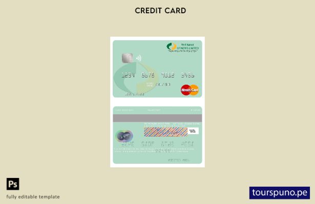 lista para imprimir plantilla de mastercard del Banco de San Cristóbal y Nieves