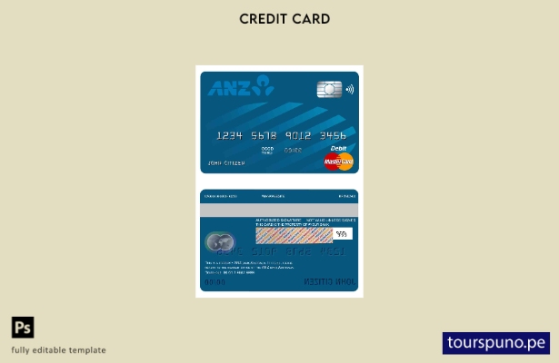 lista para imprimir plantilla de mastercard del banco Australia ANZ