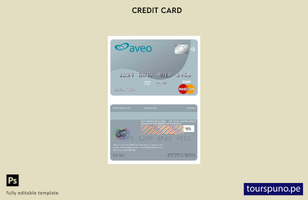 lista para imprimir plantilla de mastercard del banco Aveo de Australia