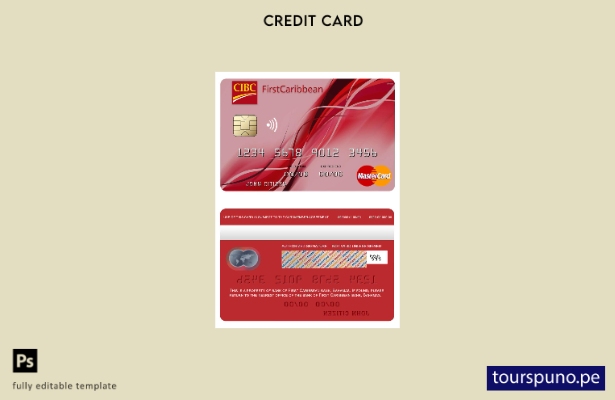 lista para imprimir plantilla de mastercard del banco Bahamas FirstCaribbean Int