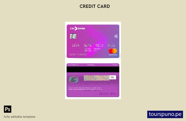 lista para imprimir plantilla de mastercard del banco CIH de Marruecos