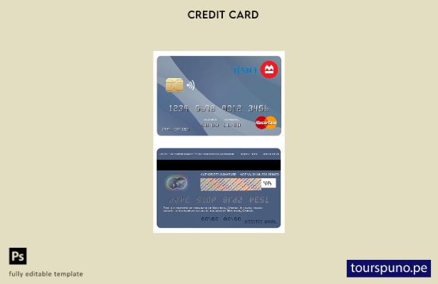lista para imprimir plantilla de mastercard del banco Canadá Montreal