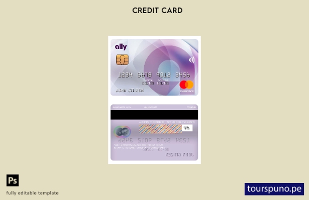 lista para imprimir plantilla de mastercard del banco USA Ally