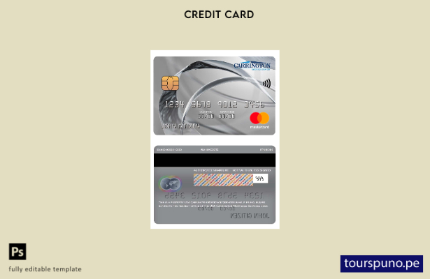 lista para imprimir plantilla de mastercard del banco USA Carrington Mortgage Se