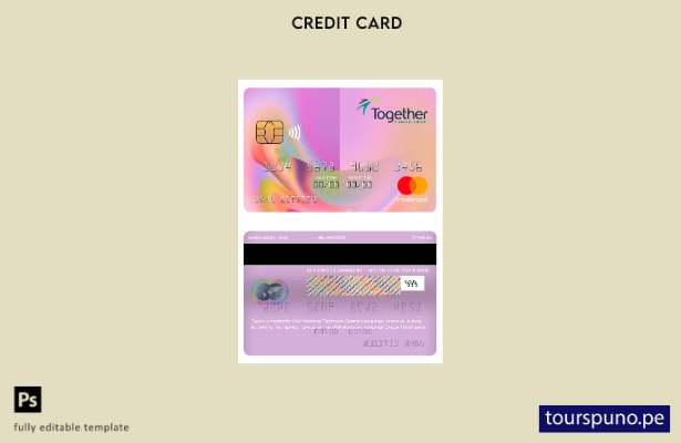 lista para imprimir plantilla de mastercard del banco USA Missouri Together Cred