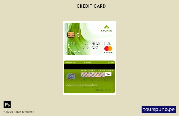 lista para imprimir plantilla de mastercard del banco de regiones de EE. UU.