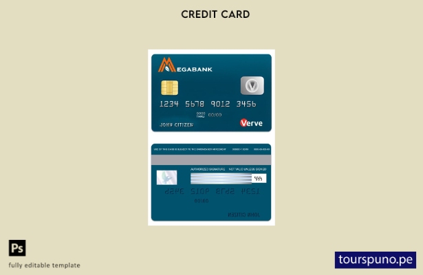 lista para imprimir plantilla de tarjeta Gambia MegaBank Verve