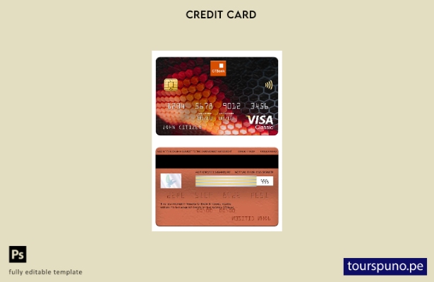 lista para imprimir plantilla de tarjeta clásica de visa GTBank de Nigeria