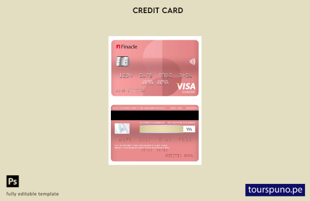 lista para imprimir plantilla de tarjeta clásica de visa bancaria Finacle de Ind