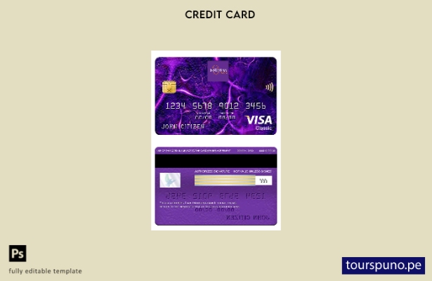 lista para imprimir plantilla de tarjeta clásica de visa del Banco Indochina de