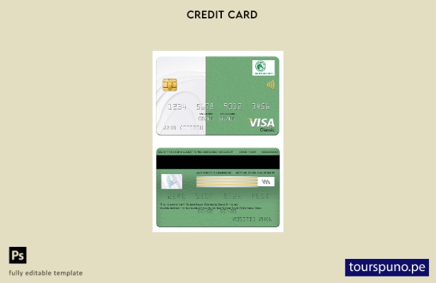 lista para imprimir plantilla de tarjeta clásica de visa del Banco Sudán Sudán S