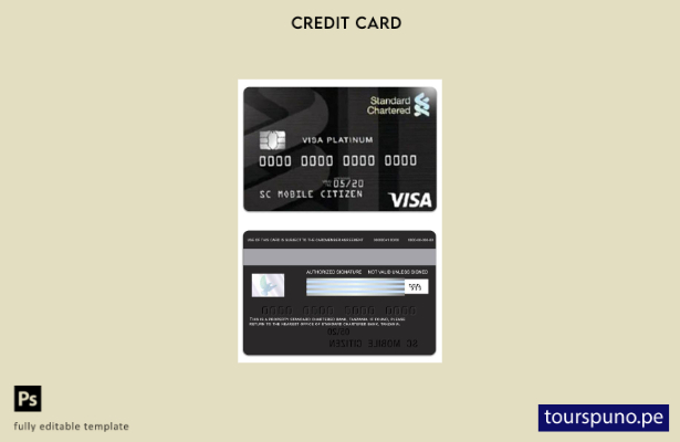 lista para imprimir plantilla de tarjeta de crédito visa platino de Tanzania Sta
