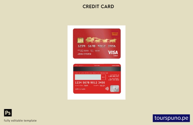 lista para imprimir plantilla de tarjeta de débito Visa del banco Wells Fargo de