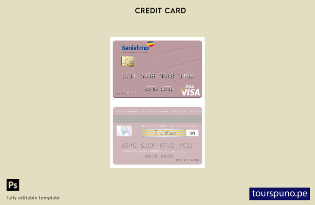 lista para imprimir plantilla de tarjeta de débito visa Banco Banistmo de Panamá