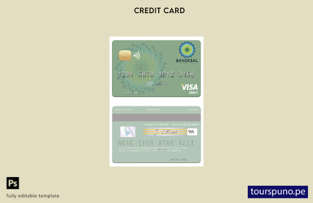 lista para imprimir plantilla de tarjeta de débito visa Banco Salvador Bandesal