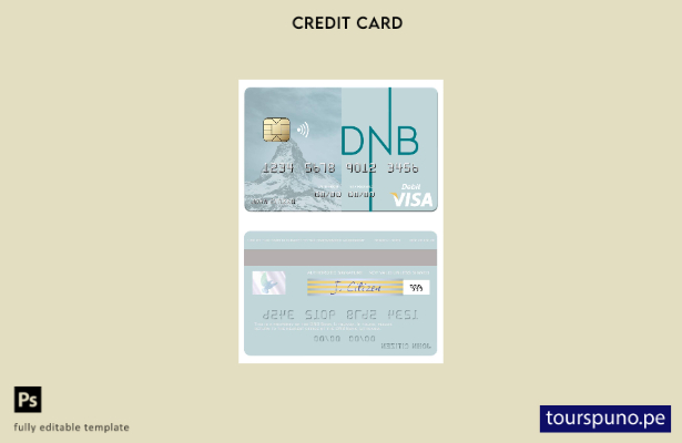 lista para imprimir plantilla de tarjeta de débito visa DNB Bank de Lituania