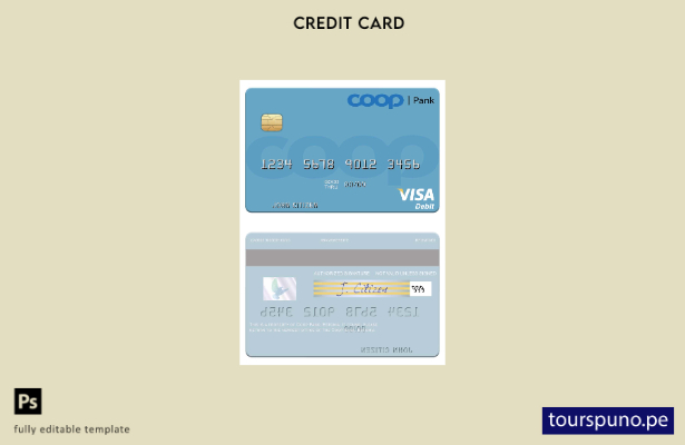 lista para imprimir plantilla de tarjeta de débito visa Estonia Coop Pank