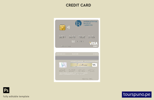 lista para imprimir plantilla de tarjeta de débito visa IBT de Tayikistán