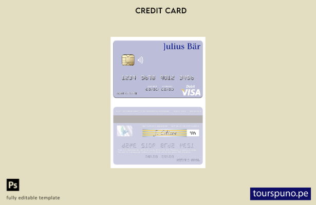 lista para imprimir plantilla de tarjeta de débito visa Julius Bär & Co. AG de M