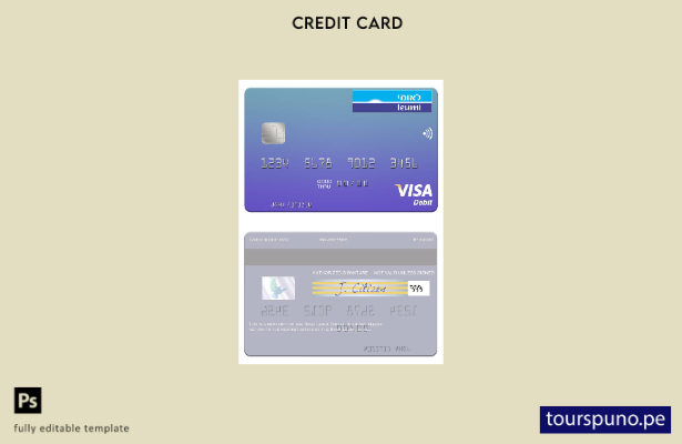 lista para imprimir plantilla de tarjeta de débito visa Leumi del Banco de Israe