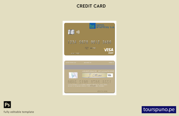 lista para imprimir plantilla de tarjeta de débito visa Paraguay Banco Amambay