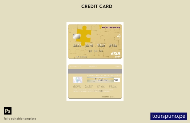 lista para imprimir plantilla de tarjeta de débito visa de Lebanon Byblos Bank