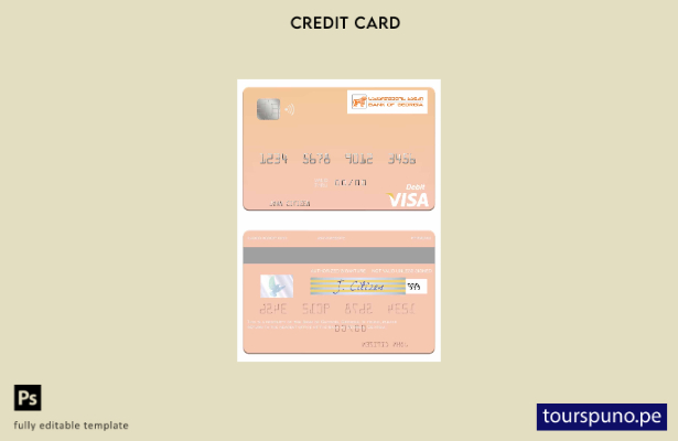 lista para imprimir plantilla de tarjeta de débito visa del Banco de Georgia