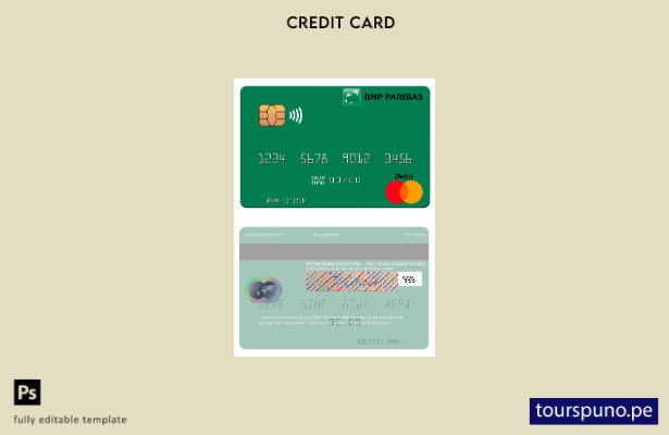 lista para imprimir plantilla de tarjeta mastercard BNP Paribas de Mauritania