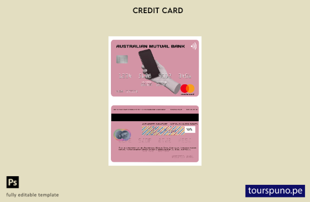 lista para imprimir plantilla de tarjeta mastercard de Australia Australian Mutu